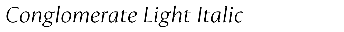 Conglomerate Light Italic